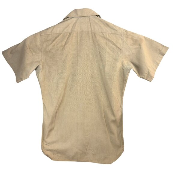 Vintage Creighton USMC Short Sleeve Beige Mens Shirt 15M 15 1/2 - Picture 2 of 5